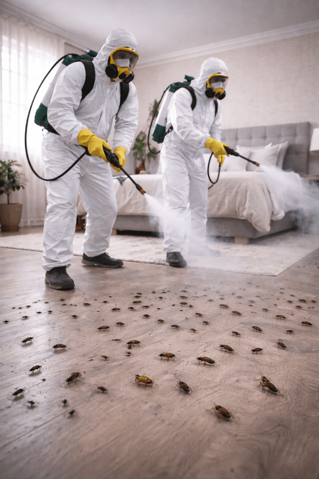 Hygienische Nachbereitung in einem Schlafzimmer